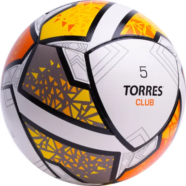 Мяч футб. TORRES Club, F323965, р.5, 10 пан., ПУ, гибрид. сшив, бел-оранж-желт за 2&nbsp;225.30 ₽ в Томске