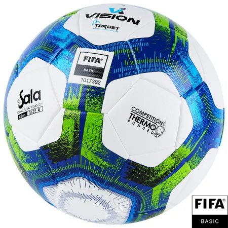 Мяч футзал. VISION Target, FS324094, FIFA Basic, р.4, 32 п. PU, 3 подкл.сл, термосшивка, бело-синий за 3&nbsp;519 ₽ купить в Томске