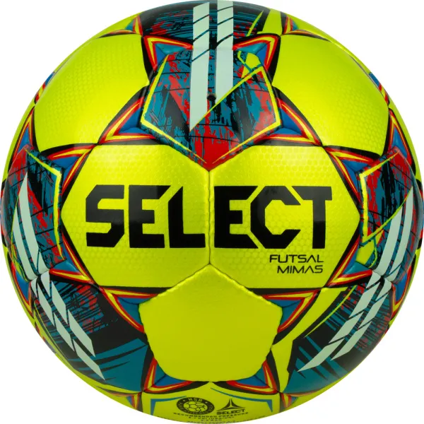 Мяч футзал. SELECT Futsal Mimas, 1053460550, р.4,FIFA Basic, 32 пан, гл.ПУ, руч.сш, жел-сине-красный за 6&nbsp;303.60 ₽ в Томске