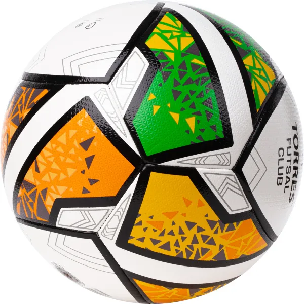 Мяч футзал. TORRES Futsal Club, FS323764, р.4, 10 пан. ПУ, 4 под. сл, гибрид. сш. бело-зел-оранж за 2&nbsp;264.40 ₽ в Томске