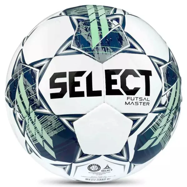 Мяч футзал. SELECT Futsal Master Shiny V22, 1043460004, р.4, Basic,32п, гл.ПУ, руч.сш,бел-син-зел за 7&nbsp;539.50 ₽ в Томске